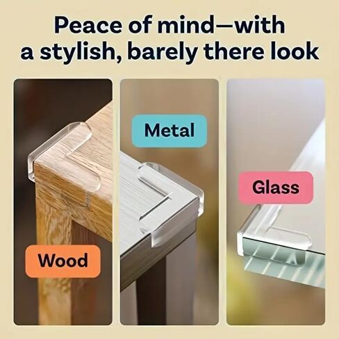 12 Pack Corner Protector (L Shape) Clear Furniture Corner Guard & Edge Safety Bumpers for Table Edges & Sharp Corners in Saudi Arabia