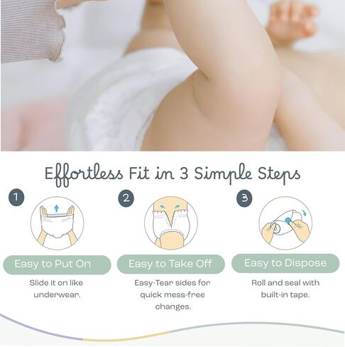 The Responsive Diaper Size 4 (25–35 lbs), 36 Ct Italian Premium Design, Soft, Unscented & Hypoallergenic, 12 Hrs Leak Protection, No-Tape Flexible Fit Pull-Up Disposable Diapers for Babies in Saudi Arabia