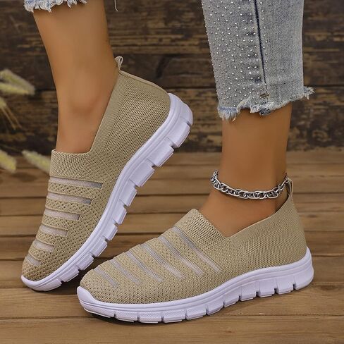 Womens Slip on Walking Shoes Comfort Lightweight Breathable Non-Slip Mesh Casual Tennis Shoes Sneakers for Gym Travel Work in Saudi Arabia