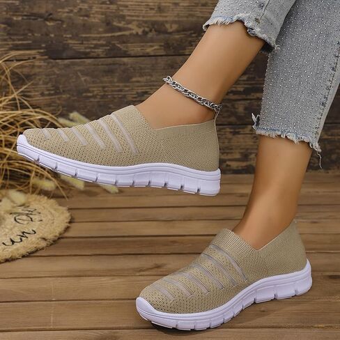 Womens Slip on Walking Shoes Comfort Lightweight Breathable Non-Slip Mesh Casual Tennis Shoes Sneakers for Gym Travel Work in Saudi Arabia