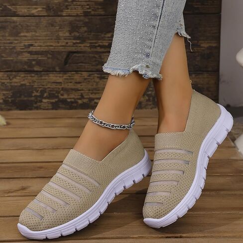 Womens Slip on Walking Shoes Comfort Lightweight Breathable Non-Slip Mesh Casual Tennis Shoes Sneakers for Gym Travel Work in Saudi Arabia