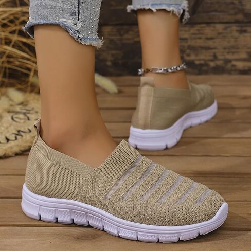 Womens Slip on Walking Shoes Comfort Lightweight Breathable Non-Slip Mesh Casual Tennis Shoes Sneakers for Gym Travel Work in Saudi Arabia