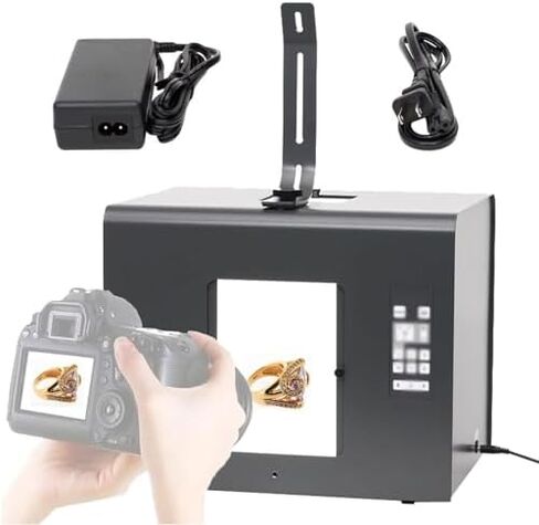 Dimmable Mini Photo Studio Light Box for Jewelry Photography, 5500K Shooting Tent with 6 Lighting Modes & Removable Bracket, Perfect for Camera Setup (27x21x21cm) in Saudi Arabia