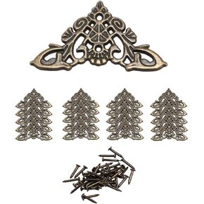 20PCS Antique Corner Protectors - Vintage Hollow-Out Corner Guards for Wooden Boxes, Cabinets, Photo Frames & Jewelry Cases in Kuwait