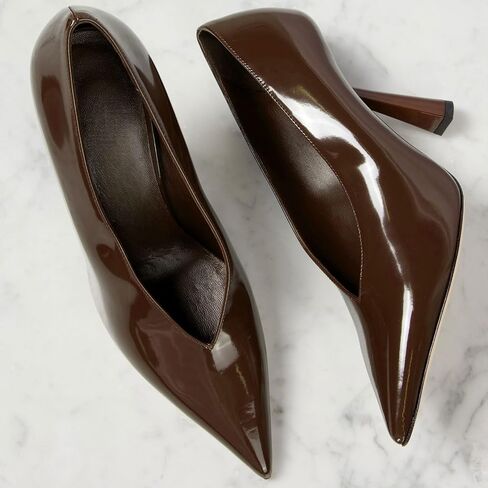 Women's Sexy Pointed Closed Toe Stiletto Heels Chic V Shaped Silhouette Slip On Pumps Prom Party Dressy High Heel Shoes for Women in Saudi Arabia