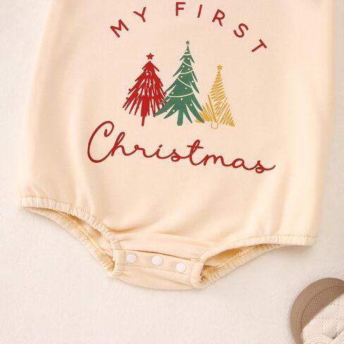 CM C&M WODRO Baby Boy Girl Christmas Outfit My First Christmas Sweatshirt Romper Infant Long Sleeve Onesie Winter Clothes in Saudi Arabia