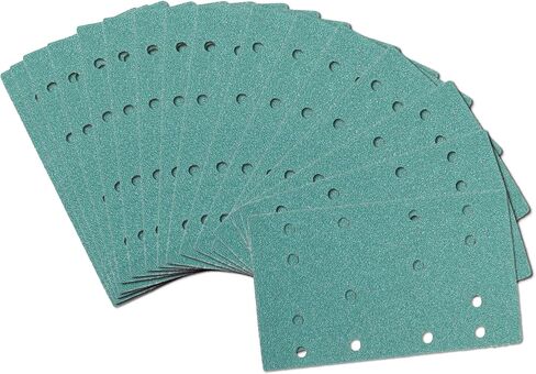 BOSHCRAFT 50 Pcs 3"x5" Sand Paper, 120/220/320 Grit | 14-hole. Fits Festool RTS 400 & Mirka Deos 353. For wood furniture sanding. in Saudi Arabia