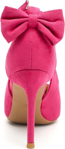 Women's Bow High Heels Pumps Stiletto Ankle Strap D'Orsay Pointed Toe 3.5" Dress Shoes in Saudi Arabia