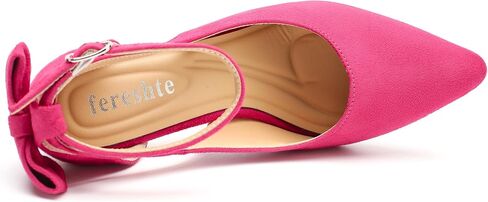 Women's Bow High Heels Pumps Stiletto Ankle Strap D'Orsay Pointed Toe 3.5" Dress Shoes in Saudi Arabia