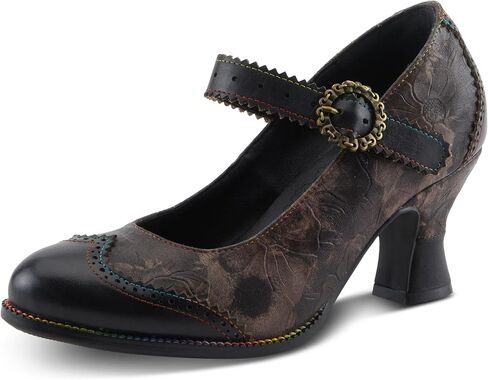 Spring Step L'Artiste Macias-Fleur Mary Jane Heels | Baroque-Inspired Leather Pumps with Scalloped Edges in Saudi Arabia