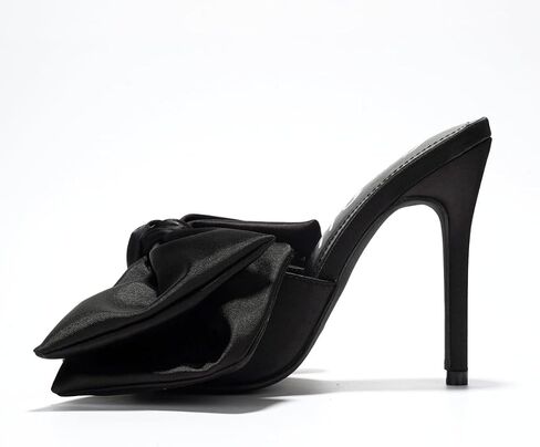 Cape Robbin Women's Bow Heels Stiletto Heels for Women - 3.75 Inch Slip On Heeled Sandals with Oversized Bow - Square Toe Dress Heels Sandals (Rhianna-2) in Saudi Arabia