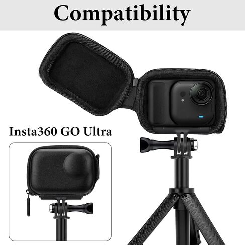 حقيبة حمل محمولة من GEEKRIA لجهاز GO Ultra، حقيبة تخزين للسفر متوافقة مع Insta360 GO Ultra، حافظة حماية صغيرة مقاومة للماء، ملحقات كاميرا الحركة (أسود) in Saudi Arabia