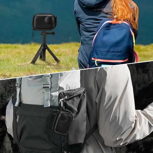 حقيبة حمل محمولة من GEEKRIA لجهاز GO Ultra، حقيبة تخزين للسفر متوافقة مع Insta360 GO Ultra، حافظة حماية صغيرة مقاومة للماء، ملحقات كاميرا الحركة (أسود) in Saudi Arabia