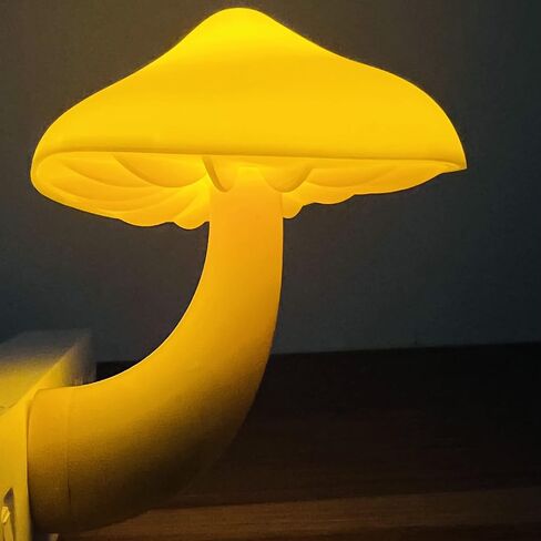 Sensor LED Mushroom Night Lights - 2Pack Plug into Wall Mushroom Lamp, Cute Mini Dream Bed Nightlight for Kids Adults for Home Office, Bedroom, Bathroom Toilet, Stairs, Hallway Corridor, Warm White in Saudi Arabia