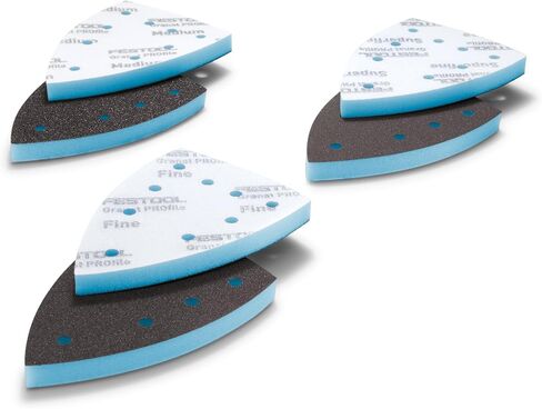 Festool 578807 Granat PRO Delta Sanding Pad Set – 10 Pack | Flexible Foam Abrasive for Corners, Contours & Moldings | Hook & Loop, Mixed Grits, 1/2" Foam Backing, 100 mm Delta Shape in Saudi Arabia