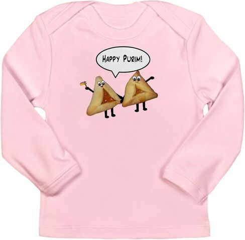 تي شيرت CafePress Happy Purim Hamantaschen بأكمام طويلة للرضع تي شيرت لطيف بأكمام طويلة للأطفال الرضع in Kuwait