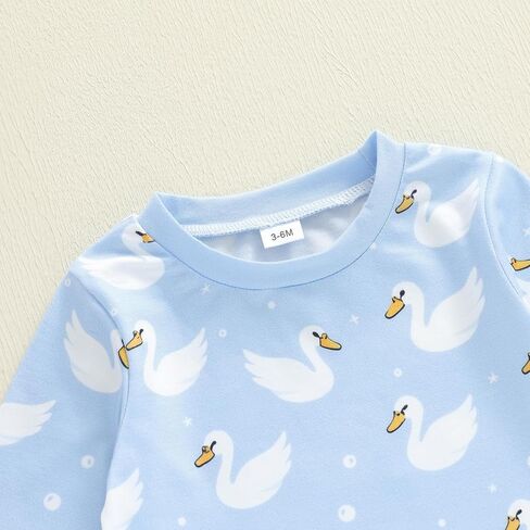Baby Girl Boy Fall Clothes Silly Goose Print Long Sleeve Sweatshirt Romper Jumpsuit Newborn Infant Farm Animal Outfit in Saudi Arabia