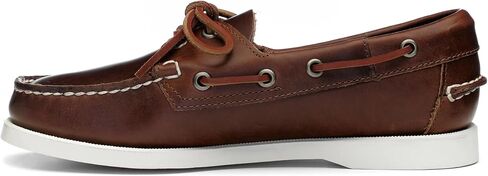 أحذية Sebago النسائية من Portland Waxed Boat - أحذية بدون كعب جلدية مشمعة مخيطة يدويًا مع بطانة جورب جلدية ونعل خارجي مطاطي لا يترك علامات، مقاوم للانزلاق in Kuwait