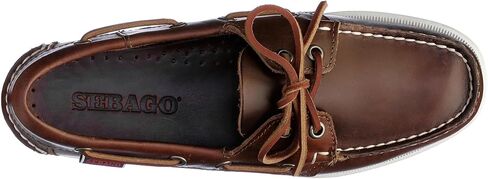 أحذية Sebago النسائية من Portland Waxed Boat - أحذية بدون كعب جلدية مشمعة مخيطة يدويًا مع بطانة جورب جلدية ونعل خارجي مطاطي لا يترك علامات، مقاوم للانزلاق in Kuwait