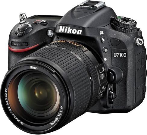نيكون D7100 كاميرا SLR رقمية بصيغة 24.1 ميجابكسل DX-Format مع عدسة تكبير 18-140 مم f/3.5-5.6G ED VR Auto Focus-S DX NIKKOR (متجددة) in Kuwait