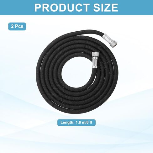 PATIKIL 1/8 Air Brush Hose, 2Pcs 10ft Nylon Braided Air Brush Hose with 1/8" Size On Both End and Adapter for Paint Machine Nails, Red in Saudi Arabia