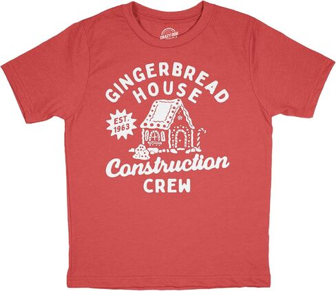 Toddler Funny T Shirts Gingerbread House Construction Crew Sarcastic Christmas Graphic Novelty Tee for Young Kids in Saudi Arabia