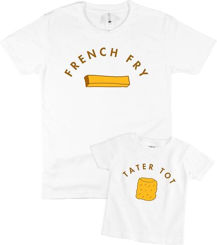 The Spunky Stork Father & Son Daughter French Fry Tater Tot Matching Sibling Shirt in Saudi Arabia