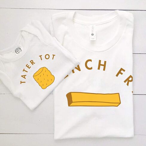 The Spunky Stork Father & Son Daughter French Fry Tater Tot Matching Sibling Shirt in Saudi Arabia
