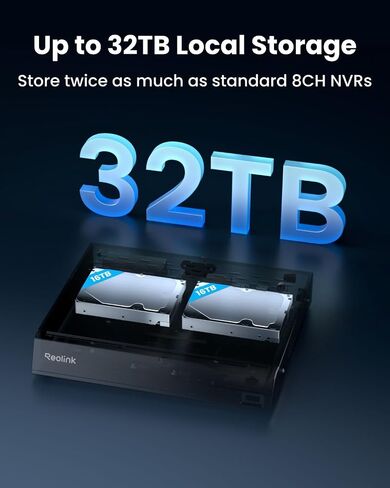 REOLINK Professional PoE NVR، يدعم ما يصل إلى 16 ميجابكسل وما يصل إلى 32 تيرابايت من التخزين المحلي (القرص الصلب غير متضمن)، خريطة الحرارة، تسجيل 24/7، وصول عن بعد متعدد المستخدمين، مراقبة خارجية وداخلية، RP-PN8 in Saudi Arabia