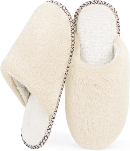 ZOORON Slippers for Women Fuzzy Slippers Warm Cozy Soft Memory Foam House Shoes with Anti-Skid Sole for Indoor and Outdoor in Saudi Arabia