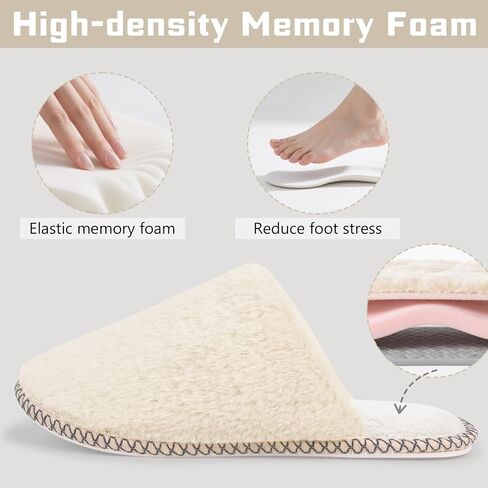 ZOORON Slippers for Women Fuzzy Slippers Warm Cozy Soft Memory Foam House Shoes with Anti-Skid Sole for Indoor and Outdoor in Saudi Arabia
