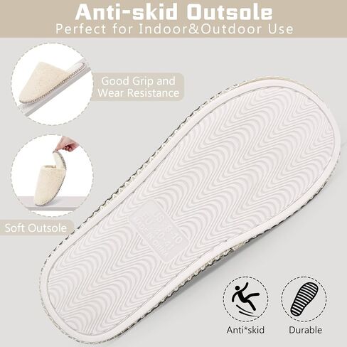 ZOORON Slippers for Women Fuzzy Slippers Warm Cozy Soft Memory Foam House Shoes with Anti-Skid Sole for Indoor and Outdoor in Saudi Arabia