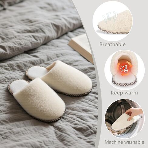 ZOORON Slippers for Women Fuzzy Slippers Warm Cozy Soft Memory Foam House Shoes with Anti-Skid Sole for Indoor and Outdoor in Saudi Arabia
