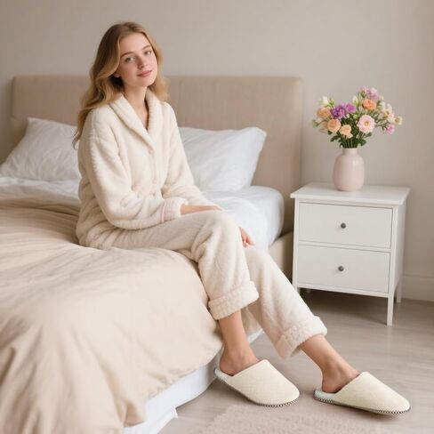 ZOORON Slippers for Women Fuzzy Slippers Warm Cozy Soft Memory Foam House Shoes with Anti-Skid Sole for Indoor and Outdoor in Saudi Arabia