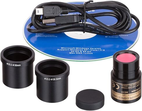 AmScope MD35 0.3MP Digital Microscope Camera for Still and Video Images, 40x Magnification, Eye Tube Mount, USB 2.0 Output, Includes Software in Saudi Arabia