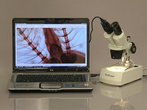 AmScope MD35 0.3MP Digital Microscope Camera for Still and Video Images, 40x Magnification, Eye Tube Mount, USB 2.0 Output, Includes Software in Saudi Arabia