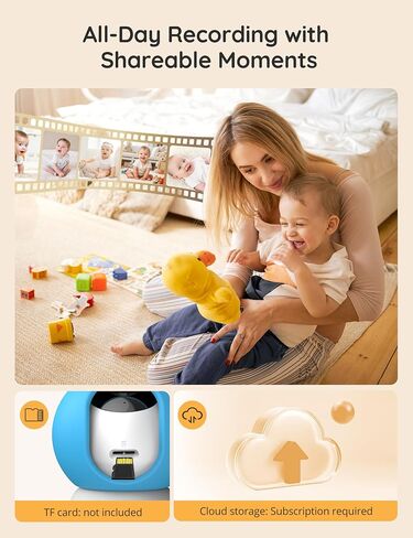 2K Baby Monitor with Camera and Audio, 5" Display Wifi Baby Monitor with App Control, Motion & Cry Detection, Night Vision, VOX, Real-Time Record, Temper Sensor, 2-Way Talk, RGB Night Light, Lullabies in Saudi Arabia