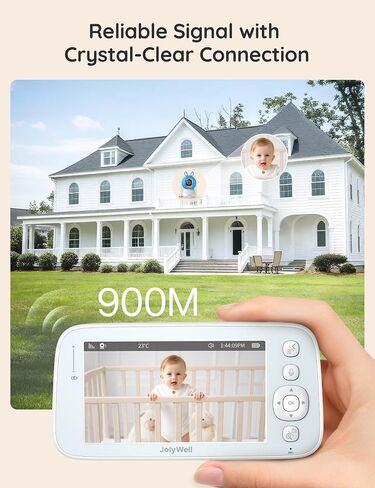 2K Baby Monitor with Camera and Audio, 5" Display Wifi Baby Monitor with App Control, Motion & Cry Detection, Night Vision, VOX, Real-Time Record, Temper Sensor, 2-Way Talk, RGB Night Light, Lullabies in Saudi Arabia
