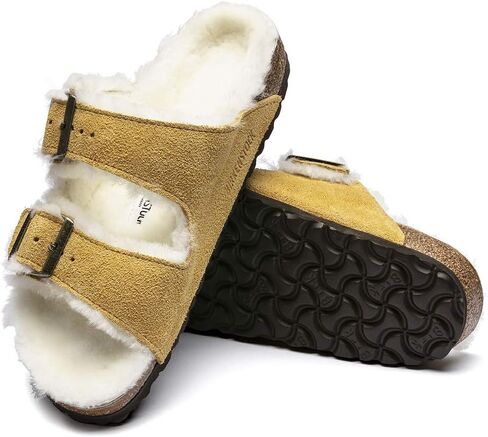 Birkenstock Arizona Shearling 38 Narrow Ochre/Natural in Saudi Arabia