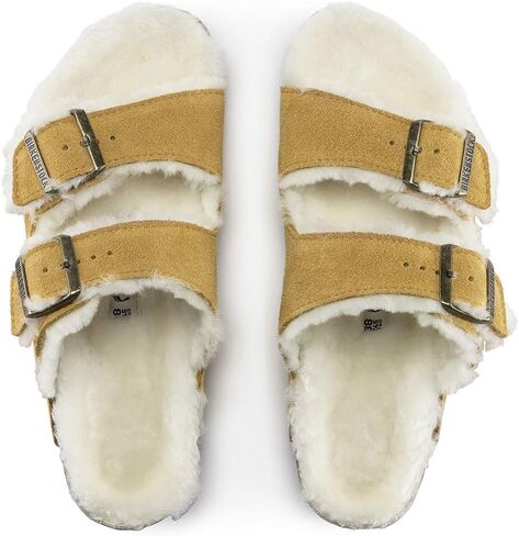 Birkenstock Arizona Shearling 38 Narrow Ochre/Natural in Saudi Arabia