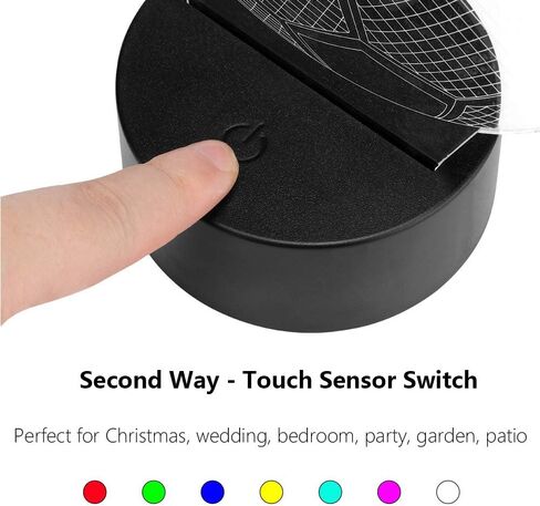 2-Set 3D Night LED Light Lamp Base with Square Acrylic Sheet, Large Size Base Includes Remote Control + USB Cable, 16 Colors Decoration Maison Decorative Lights for Bedroom Child Room (White) in Kuwait