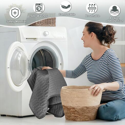 وسادات داخلية قابلة للغسل (34 × 36 بوصة) - وسائد داخلية مقاومة للماء وقابلة لإعادة الاستخدام، وسادات سرير شديدة الامتصاص للبالغين والأطفال وكبار السن والحيوانات الأليفة، وسادة مرتبة مضادة للتسرب وغير قابلة للانزلاق للتبول اللاإرادي in Kuwait