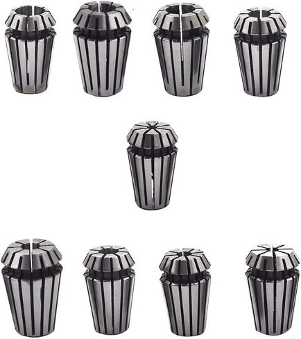 9Pcs ER16 Spring Collet Set 1/8" 5/32" 3/16" 7/32" 1/4" 9/32" 5/16" 11/32" 3/8 " in Saudi Arabia