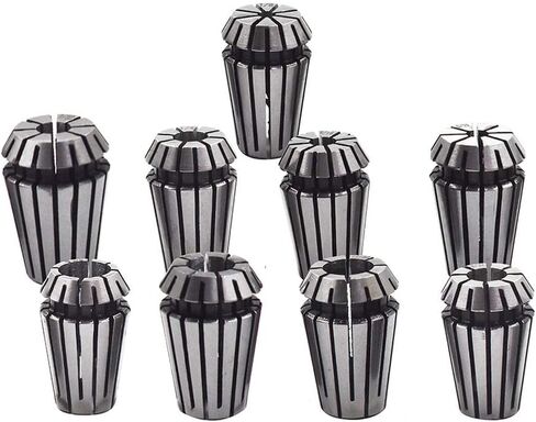 9Pcs ER16 Spring Collet Set 1/8" 5/32" 3/16" 7/32" 1/4" 9/32" 5/16" 11/32" 3/8 " in Saudi Arabia