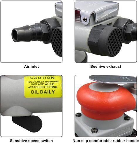 Surf Prep Sander, 75x100mm Alloy Steel Squares Air Orbital Sander Pneumatic Tool for Wood Composites Metal in Saudi Arabia