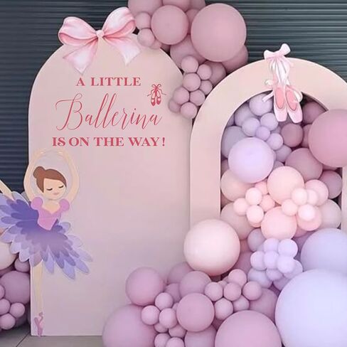 A Little Ballerina Is On The Way Decal - Ballet Princess Theme Baby Shower Decorations, Gender Reveal Ballet Dancer Party Sign, Birthday Balloons Arch Backdrop Photo Props in Saudi Arabia