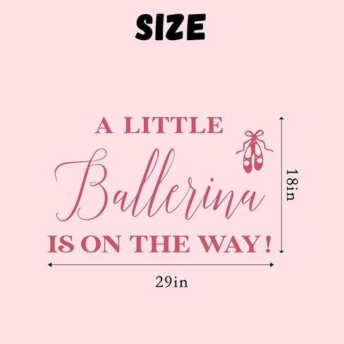 A Little Ballerina Is On The Way Decal - Ballet Princess Theme Baby Shower Decorations, Gender Reveal Ballet Dancer Party Sign, Birthday Balloons Arch Backdrop Photo Props in Saudi Arabia