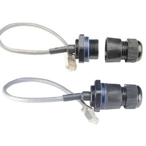 ANMBEST 2PCS M20 RJ45 Waterproof Cat5/5e/6 8P8C Connector IP67 Ethernet LAN Cable Connector Double Head with Shield Cat6 Network Cable Outdoor LAN Coupler Adapter Male to Female
