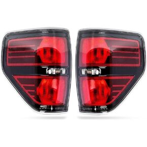 مصباح خلفي RANSOTO F150 متوافق مع 2009 2010 2011 2012 2013 2014 Ford F-150 Pickup Truck مصباح فرامل خلفي مدخن يحل محل BL3Z13404AB (جانب الركاب والسائق)