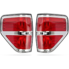 RANSOTO F150 Tail Light Compatible With 2009 2010 2011 2012 2013 2014 Ford F-150 Pickup Truck Smoked Rear Brake Lamp Replaces BL3Z13404AB (Passenger And Driver Side)